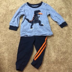 Boys Dinosaur Outfit Blue Orange